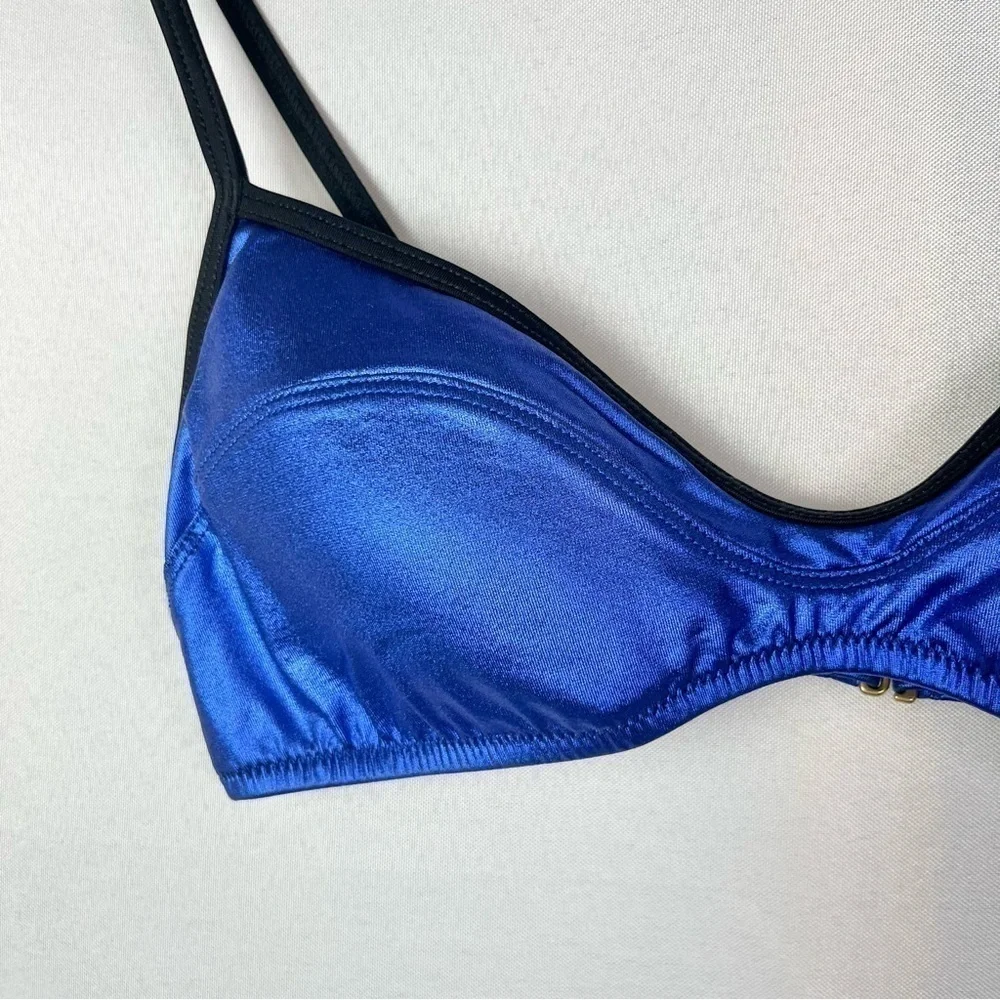 J.‎ Crew Blue Metallic Bikini Swim Top M